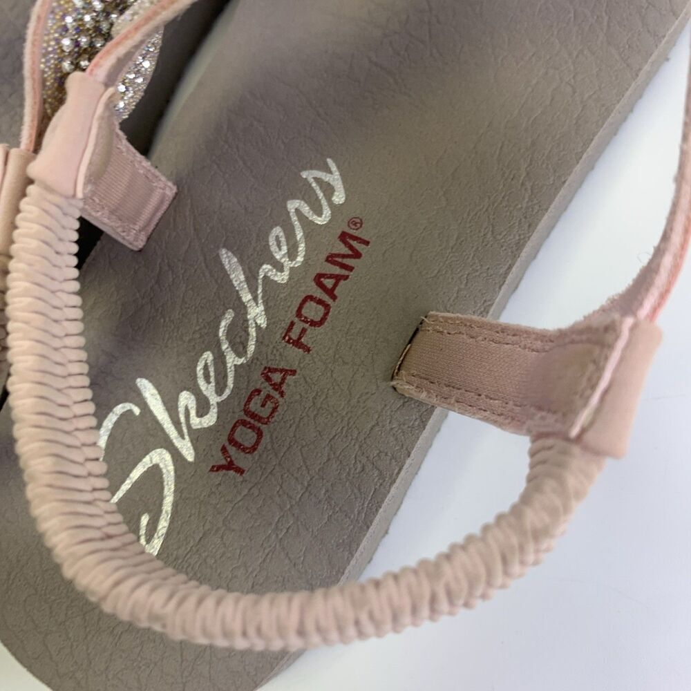 Skechers Meditation Stars Sparkles Sandal Slingback Yoga Foam Light Pink Women 9 - Picture 11 of 11